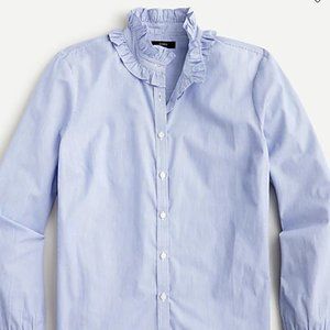 NWOT J.Crew Ruffleneck Classic-Fit Boy Shirt in Stripe